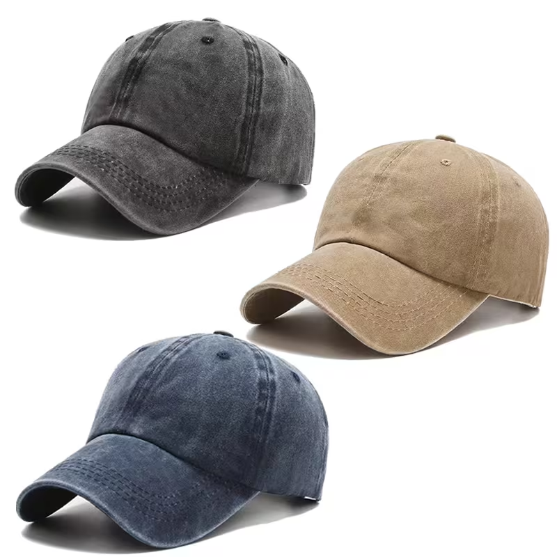 Retro washed baseball cap, solid color washed casual sports cap