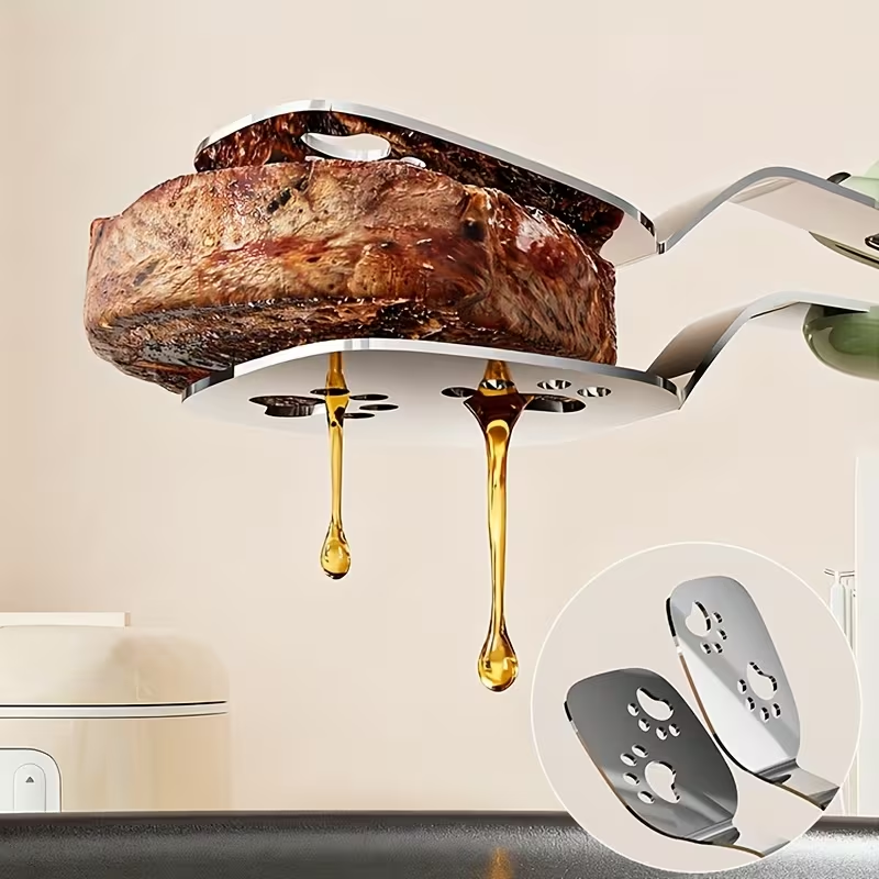 Stainless Steel Fish Spatula for Home Use, Portable Kitchen Tool That Can Be Used As Both a Clamp And a Spatula, Multifunctional Kitchen Utensil