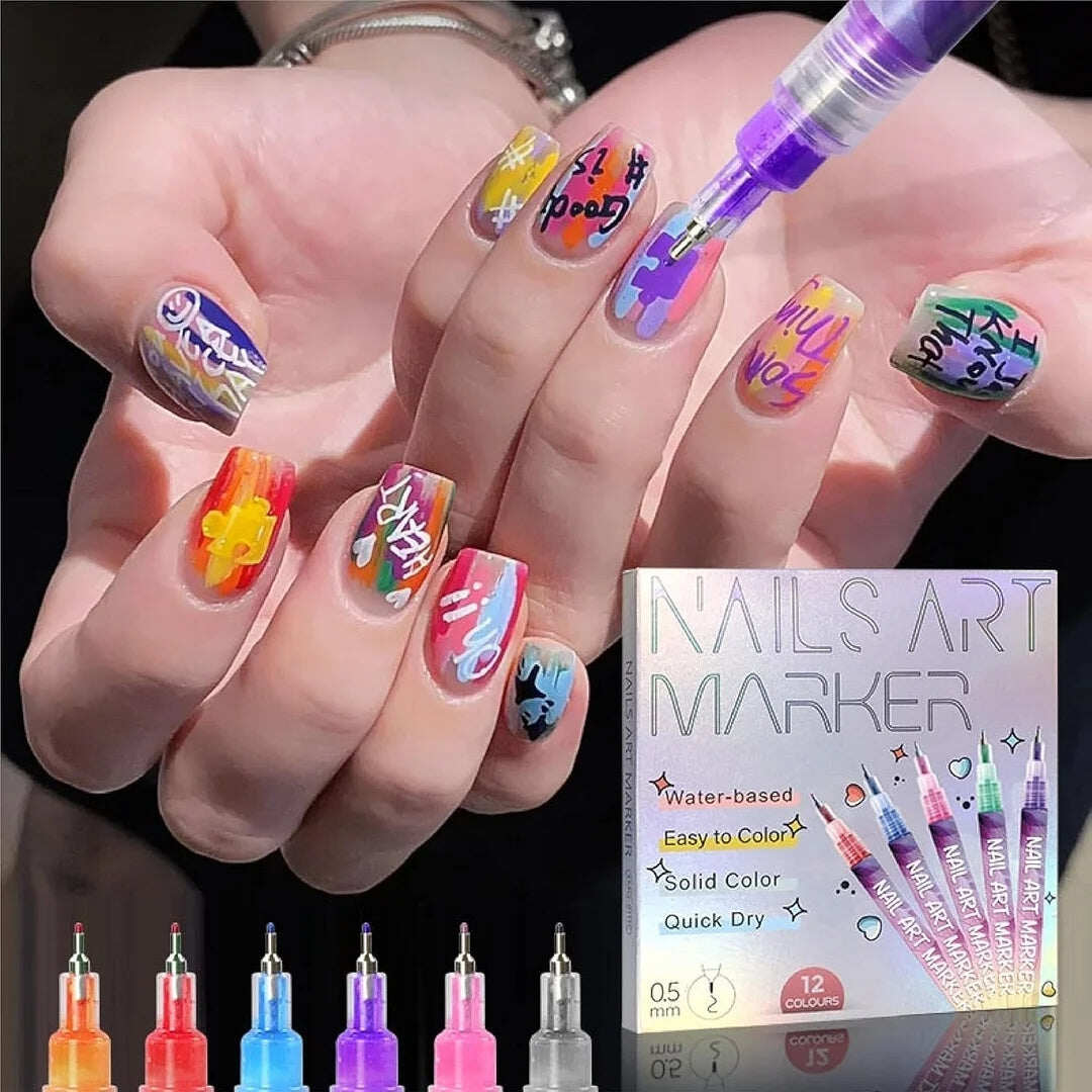 🔥Hot Sale 50% OFF🔥12 Colors Nail Art Pens Set