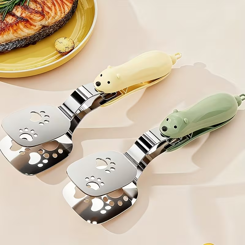 Stainless Steel Fish Spatula for Home Use, Portable Kitchen Tool That Can Be Used As Both a Clamp And a Spatula, Multifunctional Kitchen Utensil