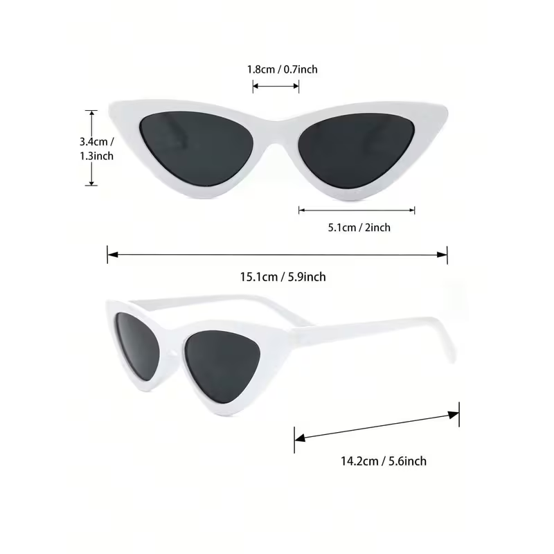 Cat-eye glasses, suitable for themed parties, costume events, and everyday wear.