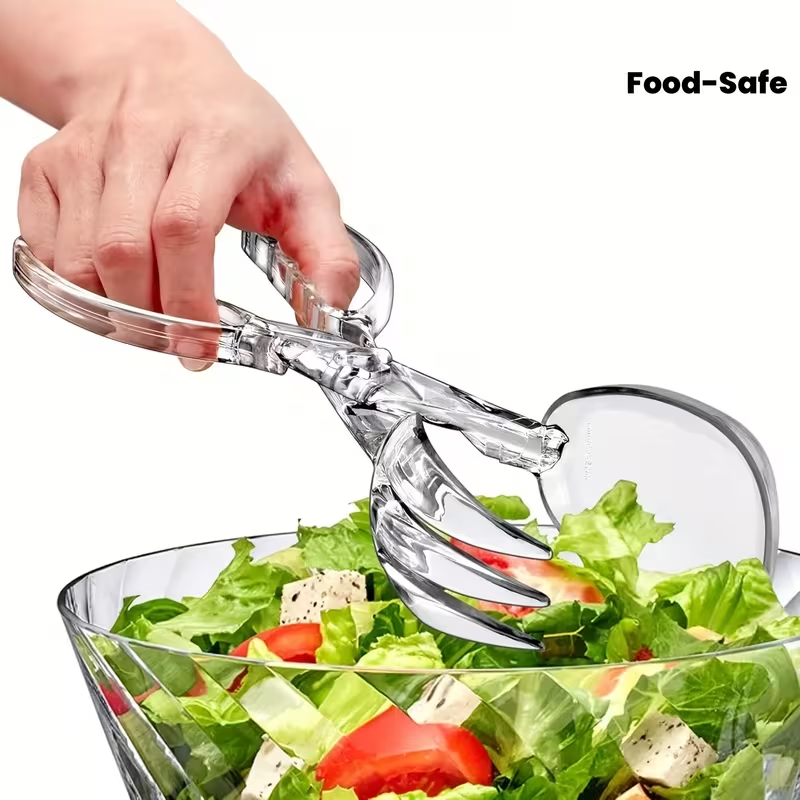 Heavy-duty clear plastic salad scissors and clips - reusable heavy-duty scissors
