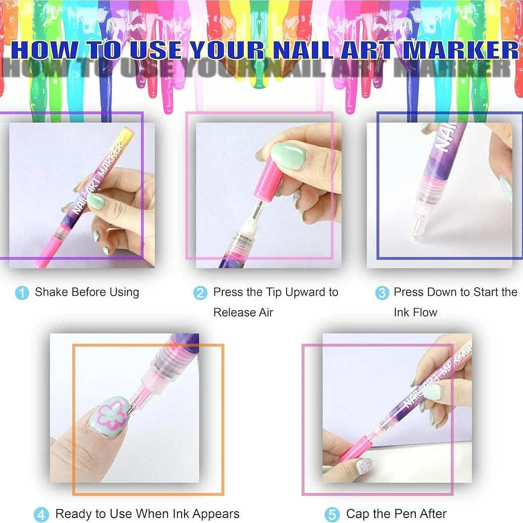 🔥Hot Sale 50% OFF🔥12 Colors Nail Art Pens Set