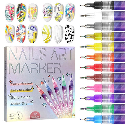 🔥Hot Sale 50% OFF🔥12 Colors Nail Art Pens Set