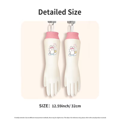 A pair of stylish cartoon-style gloves, with an extra-long and thick design.
